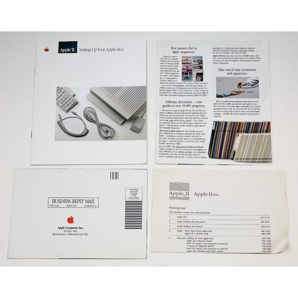 VTG 1986 Apple II Setting Up Your Apple IIGS Computer OWNER'S MANUAL & Paperwork